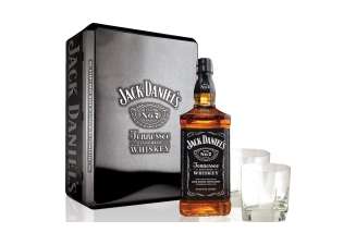 Jack Daniel's Double Tin Box & 2 Glasses