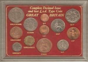 Complete decimal and last L.S.D type coin 1977