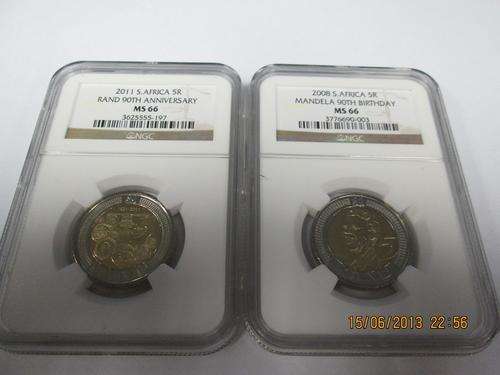 MS 66 Set 2008 and 2011 coins