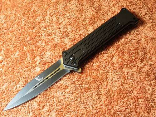 Black Tactical Covert Flick Knife