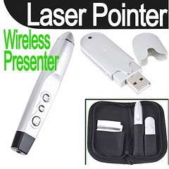 Red Laser Power Pointer Pen  Wireless USB Word PowerPoint Presenter  PC Remote