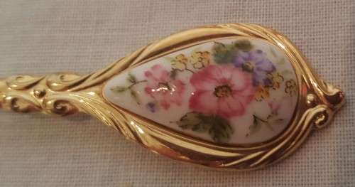 royal albert 24 KT gold plated porcelain  tea spoons and tea forks
