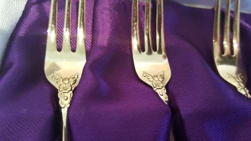 royal albert 24 KT gold plated porcelain  tea spoons and tea forks