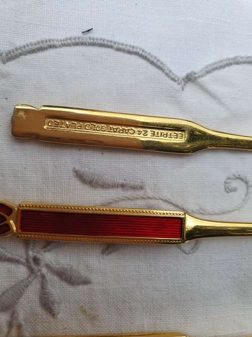 for Royal Albert Lady Hamilton EETRITE 24kt gold Plate tea cutlery (Set nr 1)