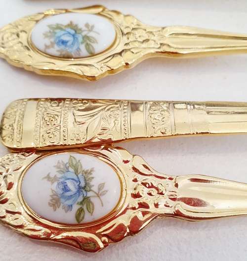 Mixmatch Eetrite Moonlight Rose cutlery 6 teaspoons 6 tea forks
