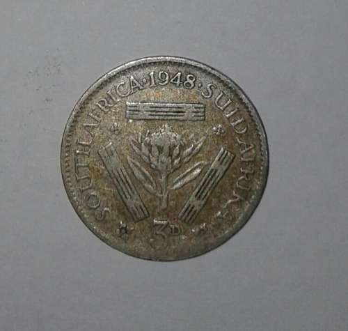 1948 South African 3d (three pence) - condition as per image
