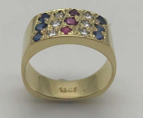 18ct Diamond Ruby & Sapphire Ring (V. R46 220)