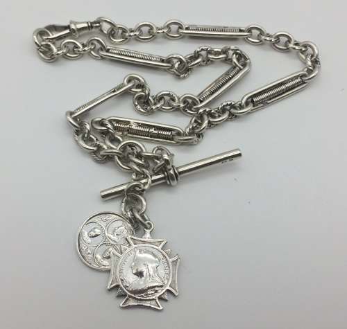 Victorian Sterling Silver Fob Chain