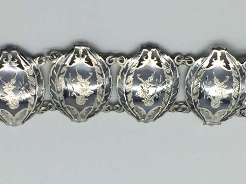 Vintage Sterling Silver Enamel Bracelet
