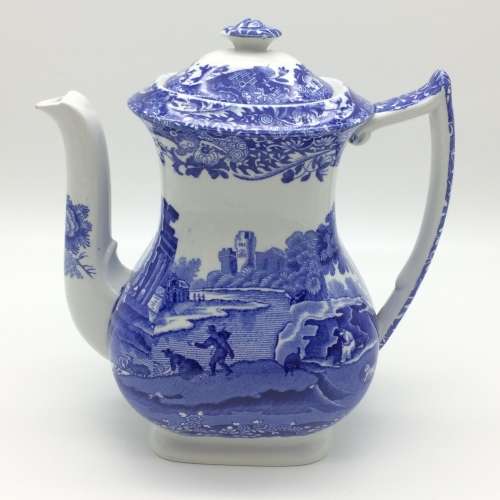 Early Spode 'Italian Blue' Coffee Pot & Lid