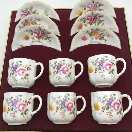 Beautiful Boxed Royal Crown Derby 'Derby Posies' Coffee Set
