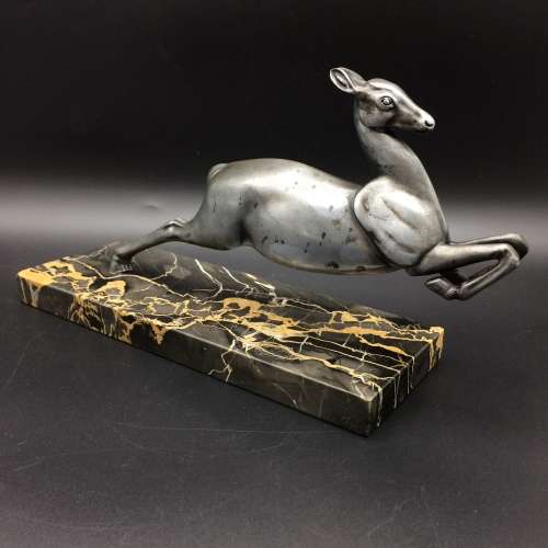 French Art Deco Sculpture on Marble Base (1930s)