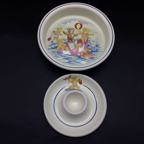 Cute Vintage Nursery Ware Porridge Bowl and Egg Cup