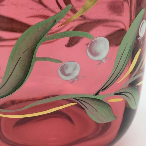 Attractive Vintage `Bohemia` Cranberry Glass Vase