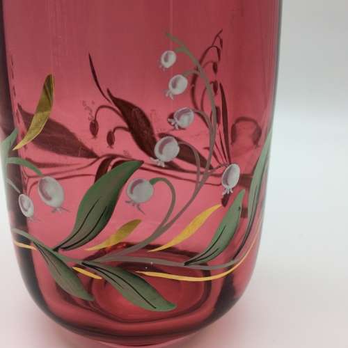 Attractive Vintage `Bohemia` Cranberry Glass Vase