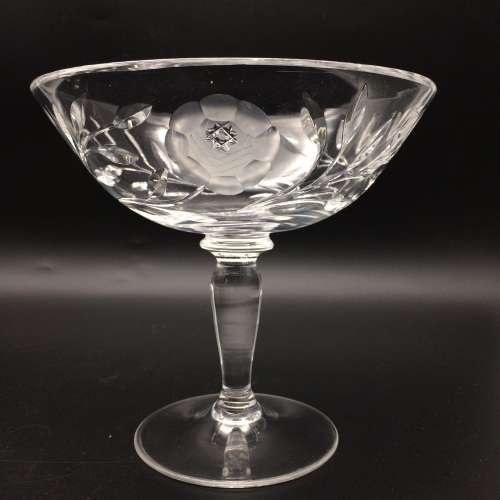 Lovely Pair of Vintage `Rose-cut` Crystal Tazza`s/Compotes ( for Paula )