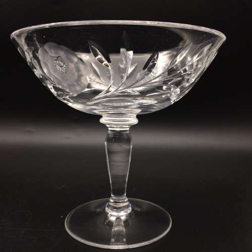 Lovely Pair of Vintage `Rose-cut` Crystal Tazza`s/Compotes ( for Paula )