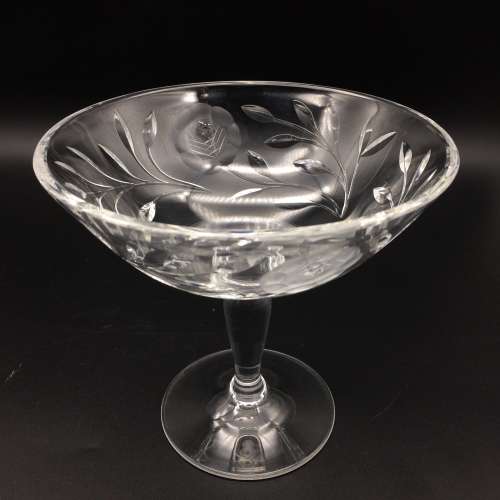 Lovely Pair of Vintage `Rose-cut` Crystal Tazza`s/Compotes ( for Paula )