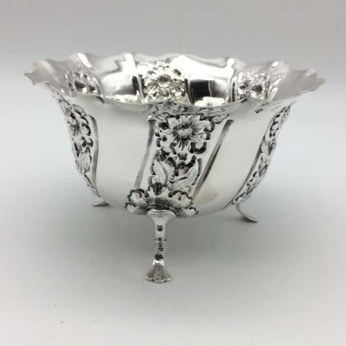 Ornate Antique Sterling Silver Sugar Bowl
