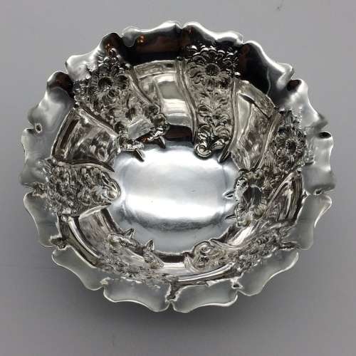 Ornate Antique Sterling Silver Sugar Bowl