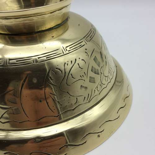 Heavy Vintage Brass Oriental Bowl