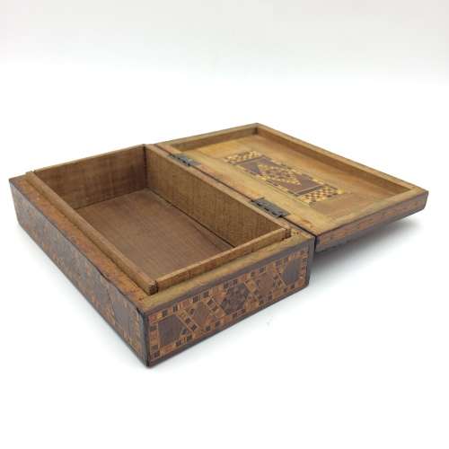 Lovely Vintage Marquetry Wooden Mosaic Inlaid Box