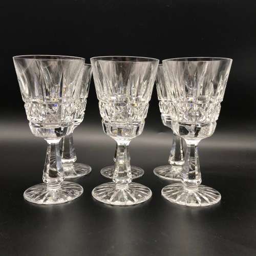 Set of Six Waterford Crystal `KYLEMORE` White Wine Glasses