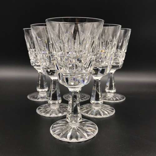 Set of Six Waterford Crystal `KYLEMORE` White Wine Glasses