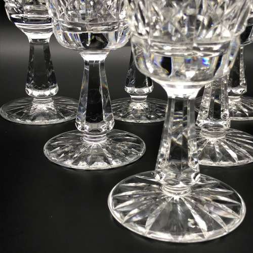 Set of Six Waterford Crystal `KYLEMORE` White Wine Glasses