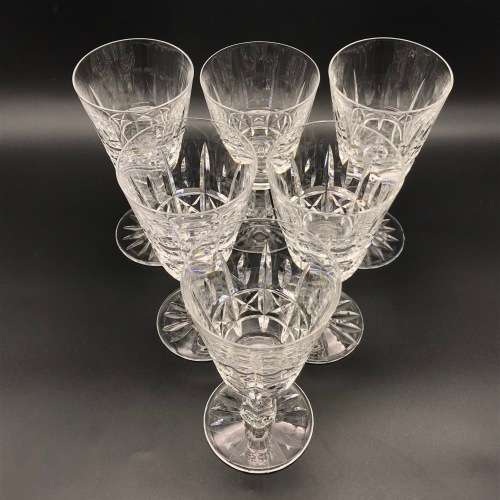 Set of Six Waterford Crystal `KYLEMORE` White Wine Glasses