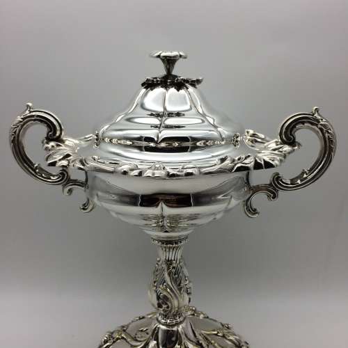 Rare Victorian Silver-Plated Caviar Stand and Cover