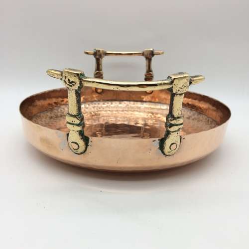 Vintage `HATTI` Copper Bowl with Brass Handles
