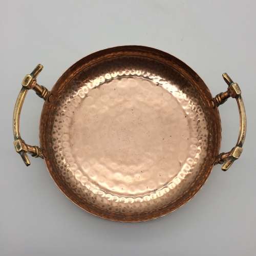 Vintage `HATTI` Copper Bowl with Brass Handles