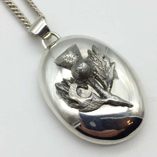 Vintage Scottish Mourning Locket/Pendant and Chain