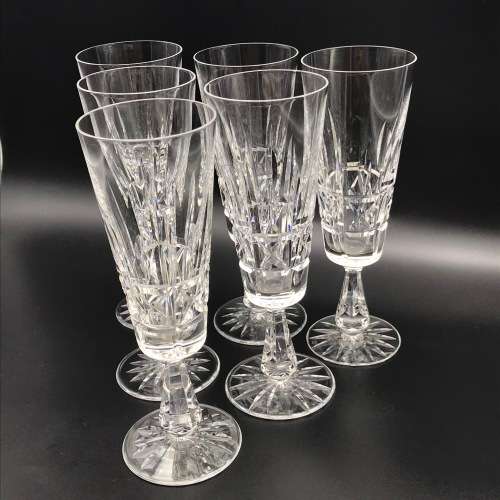 Set of Six Waterford `KYLEMORE` Champagne Flutes