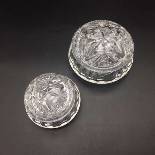 Lovely Crystal Vintage Trinket Bowls and Lids