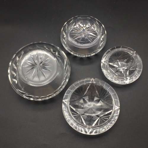 Lovely Crystal Vintage Trinket Bowls and Lids