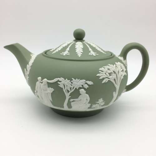 Early Green Wedgwood Jasperware Teapot and Lid (1936)