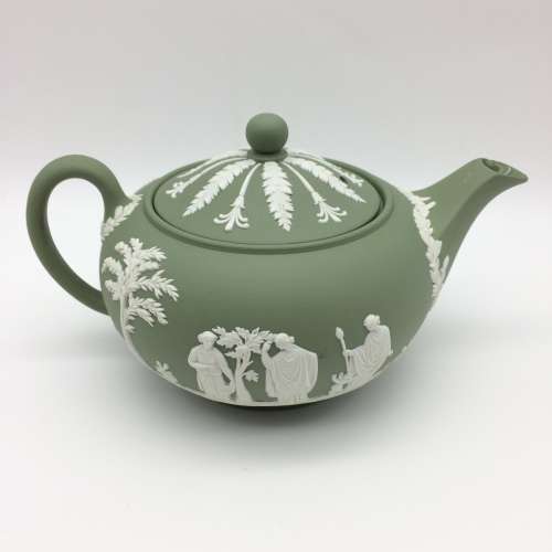 Early Green Wedgwood Jasperware Teapot and Lid (1936)