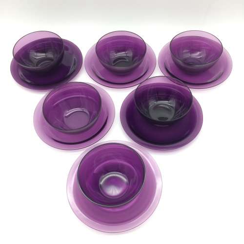 Vintage Set of `Lalique` Crystal Bowls and Plates