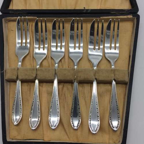 Boxed Silver-Plated Cake Forks