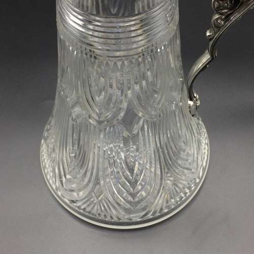 Victorian Cut Crystal and Silver Plated Claret Jug