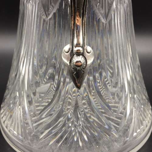 Victorian Cut Crystal and Silver Plated Claret Jug