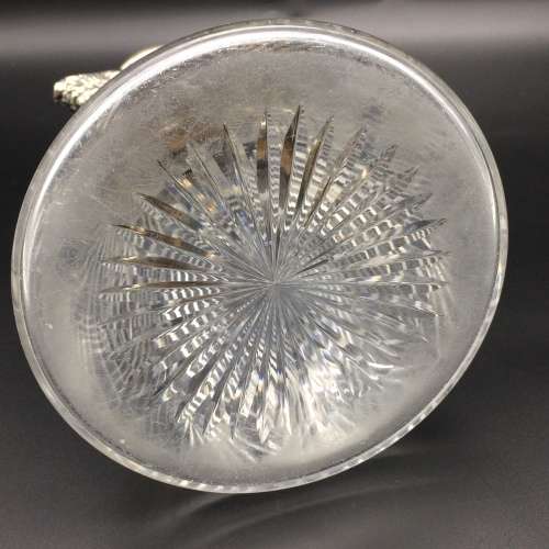 Victorian Cut Crystal and Silver Plated Claret Jug