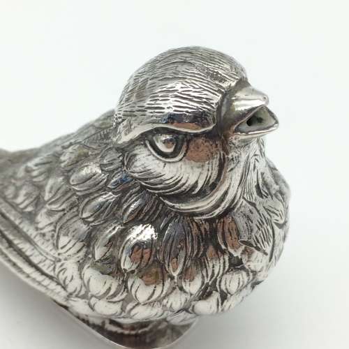 Amazing Pair of Solid Silver `Bird` Salt and Pepper Shakers