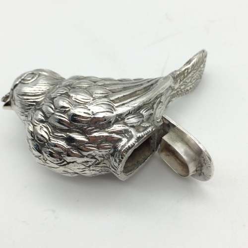 Amazing Pair of Solid Silver `Bird` Salt and Pepper Shakers