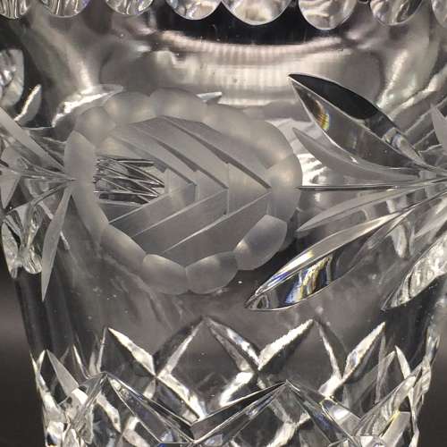 Good Quality `Rose-Cut` Crystal Vase