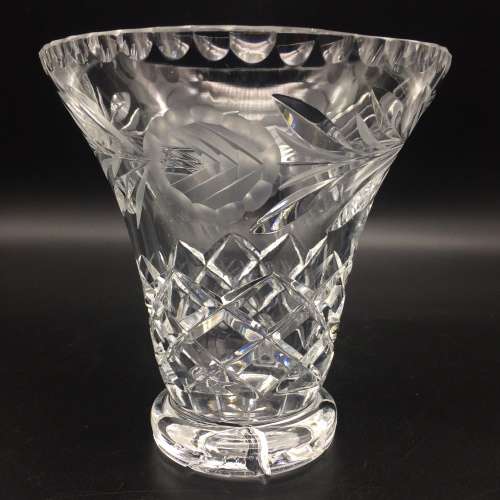 Good Quality `Rose-Cut` Crystal Vase