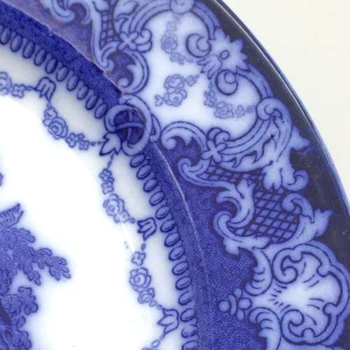 Antique `Doulton Burslem` (Watteau) Blue and White Plate
