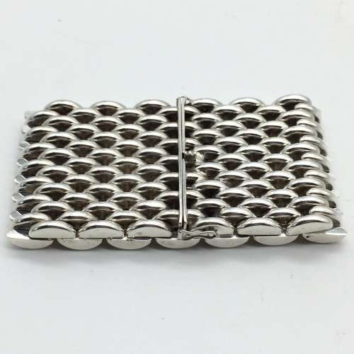 Impressive Vintage `Danish` Wide Silver Bracelet (1950`s)